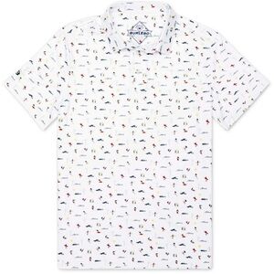 Burlebo Performance Polo “Surfer” • UPF 50 Moisture-Wicking Golf Shirt • NWT